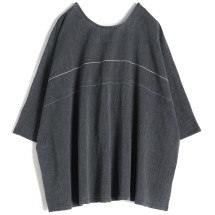 タマキニイメ　ふわT half sleeves コットン　ブラック fuwa-T half sleeves cotton｜tamaki niime 玉木新雌