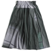 tamaki niime フレアスカート グレー・パープル ふれふれ cotton｜tamaki niime 玉木新雌