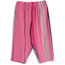 tamakiniime SEN ネイビーとピンクのバイカラーパンツ luzu pants | tamaki niime