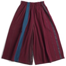 tamakiniime SEN ネイビーとピンクのバイカラーパンツ wide pants | tamaki niime