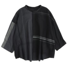 玉木新雌　tamaki niime 黒 アシンメトリー　長袖Tシャツ ベロン maru t LONG SLEEVES | tamaki niime