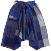 美品 タマキニイメ タルンパンツ サルエル 総柄 マルチカラー ブルー ヲリヲリ tarun pants | tamaki niime