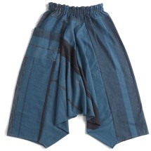 美品 タマキニイメ タルンパンツ サルエル 総柄 マルチカラー ブルー tamaki niime タマキニイメ☆サルエルパンツ