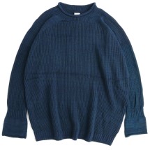 タマキニイメ　PO knit ニットセーター ネイビー✖️ターコイズ　size 1 tamaki niime タマキニイメ PO knit デカ ブルー -CORIETTO