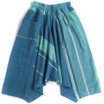 美品 タマキニイメ タルンパンツ サルエル 総柄 マルチカラー ブルー tarun pants | tamaki niime