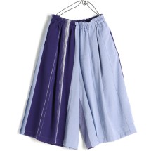 tamakiniime SEN ネイビーとピンクのバイカラーパンツ wide pants | tamaki niime