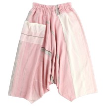 tamaki niime サルエルパンツ　ウエストゴム　ピンクチェック tarun pants | tamaki niime
