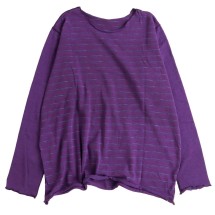 お値下げ　タマキニイメ　くるhoso 紫色 ストライプ 長袖 トップス nuime くる hoso | tamaki niime