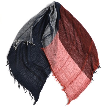 USEDタマキニイメ　basic twotone shawl 綿100% ブルー オンライン ショッピングファッション - USEDタマキニイメ basic